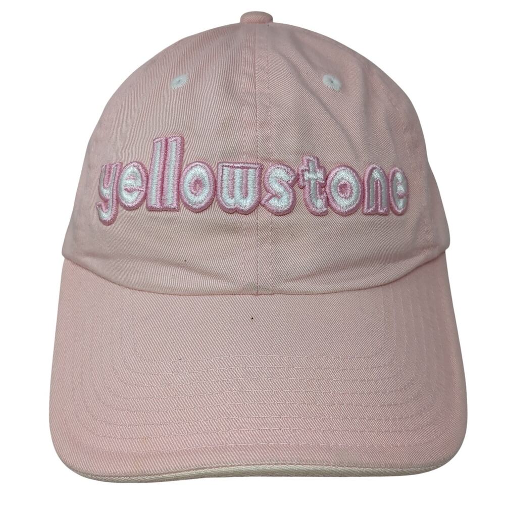 Yellowstone Strapback Hat Pink One Size Embroidered Adjustable Solid